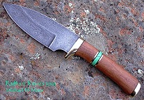 Damascus Peachwood Large Skinning Knife
