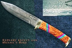Thuya Burl Damascus Bowie Knife