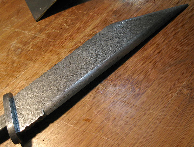 Damascus Scramasax knife