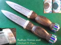 Hand forged Damascus Mitchell Sgian Dubhs