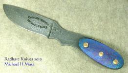 Damascus and Anodized Niobium knife