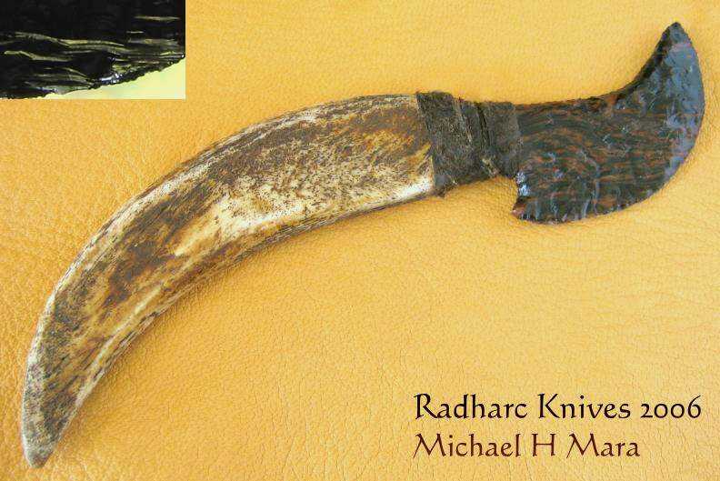 Flintknapped Obsidian Hunting Knife